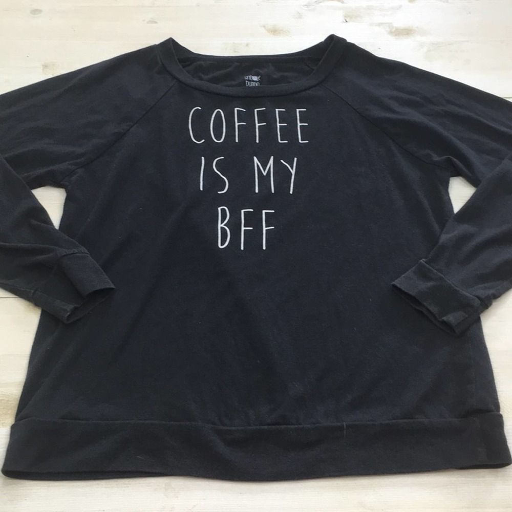 Coffee graphic long sleeve top sz S
